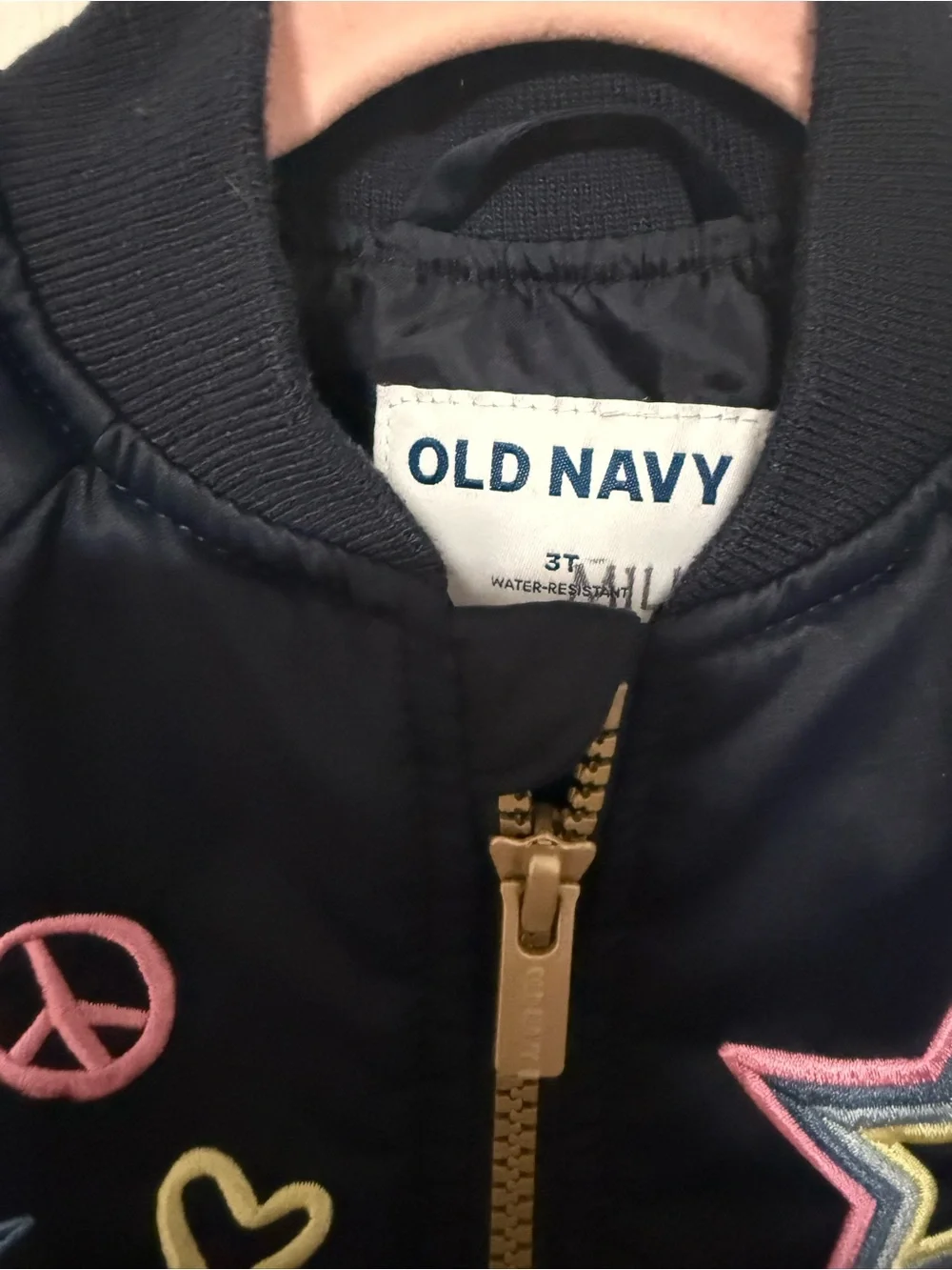 💙Old Navy 💙 Navy Bomber Jacket with Multicolor Patch Details